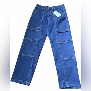 Y2K Vintage PARASUCO Boys Youth Tapered Cargo Denim Jeans Size 10 BRAND NEW